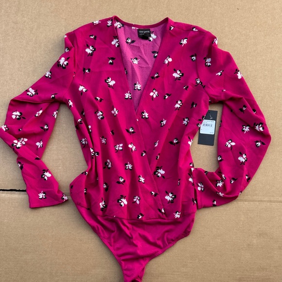 Free press floral Pink Long Sleeve Bodysuit - Picture 1 of 4